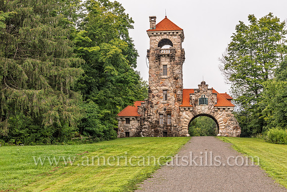 Photograph of the Mohonk Testimonial Gateway, located on the Mohonk Preserve, just west of the town of New Paltz, New York.