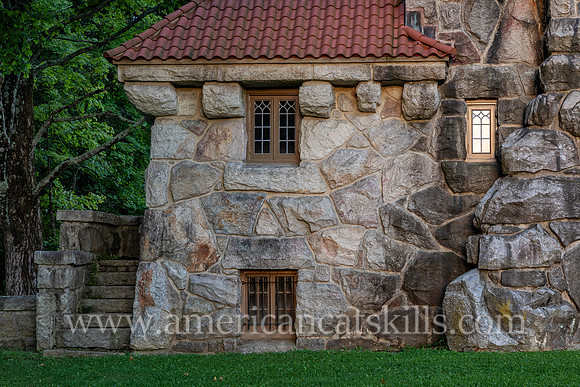 Photograph of the Mohonk Testimonial Gateway, located on the Mohonk Preserve, just west of the town of New Paltz, New York.