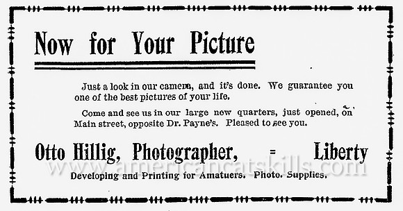 Now for Your Picture, Otto Hillig advertisement