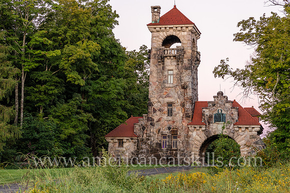 hotograph of the Mohonk Testimonial Gateway, located on the Mohonk Preserve, just west of the town of New Paltz, New York.