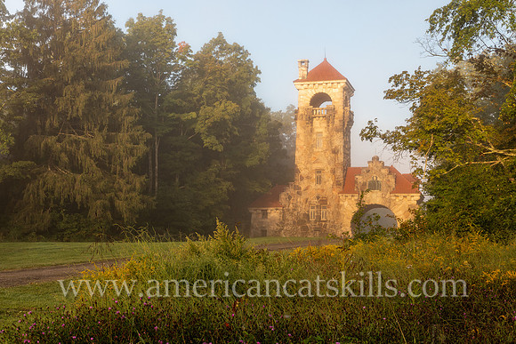 Photograph of the Mohonk Testimonial Gateway, located on the Mohonk Preserve, just west of the town of New Paltz, New York.