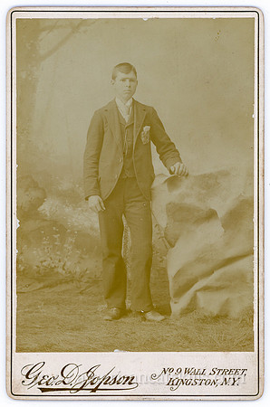 Portrait, Young Man in Suit, Standing, by George D. Jopson, Kingston, NY