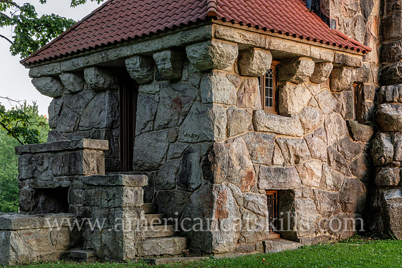 Photograph of the Mohonk Testimonial Gateway, located on the Mohonk Preserve, just west of the town of New Paltz, New York.