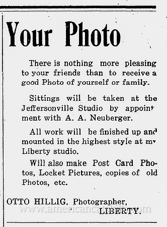 Your Photo, Otto Hillig advertisement