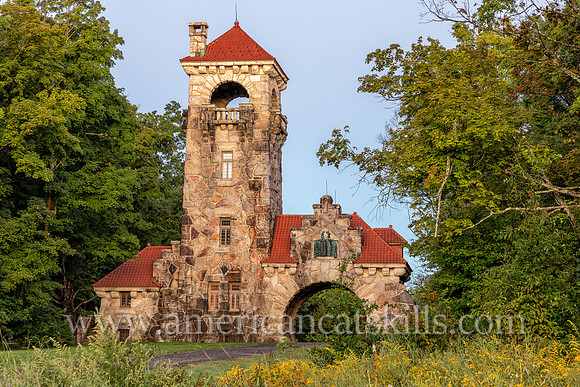 Photograph of the Mohonk Testimonial Gateway, located on the Mohonk Preserve, just west of the town of New Paltz, New York.