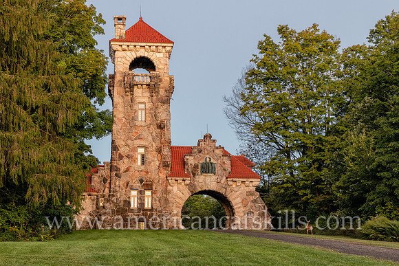 Photograph of the Mohonk Testimonial Gateway, located on the Mohonk Preserve, just west of the town of New Paltz, New York.