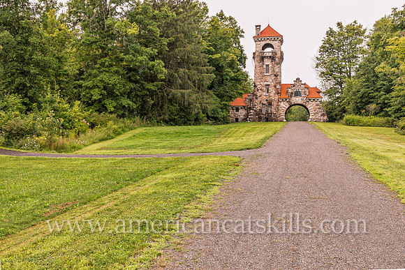 Photograph of the Mohonk Testimonial Gateway, located on the Mohonk Preserve, just west of the town of New Paltz, New York.