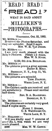 Read! Read! Read! (Advertisement for William G. Milliken, Monticello, NY)