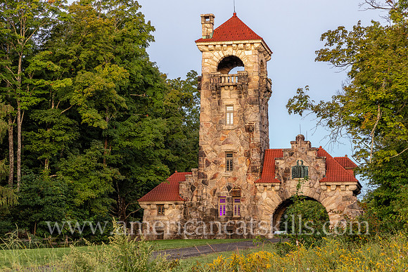 Photograph of the Mohonk Testimonial Gateway, located on the Mohonk Preserve, just west of the town of New Paltz, New York.