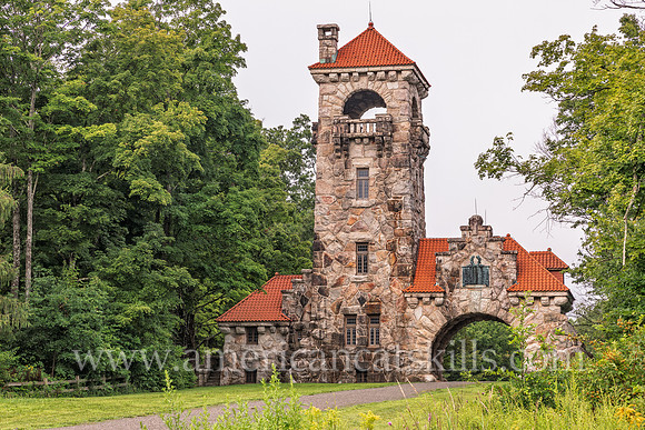 Photograph of the Mohonk Testimonial Gateway, located on the Mohonk Preserve, just west of the town of New Paltz, New York.