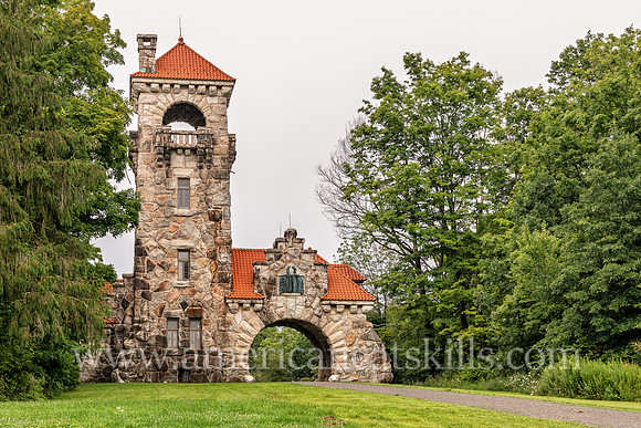Photograph of the Mohonk Testimonial Gateway, located on the Mohonk Preserve, just west of the town of New Paltz, New York.