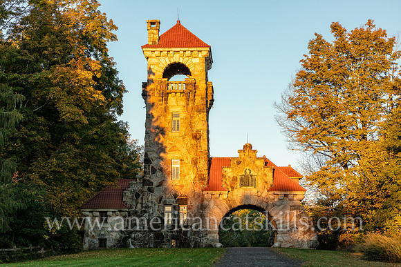 The Mohonk Testimonial Gateway, also known as the Mohonk Gatehouse, was constructed in 1908 and is located in New Paltz.