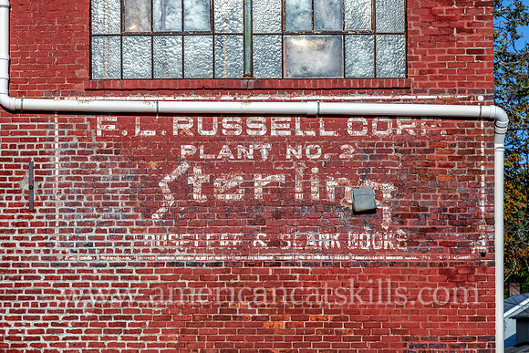 Ghost sign for the F. L. Russell Corporation at Saugerties, New York.