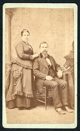 Portrait, Well Dressed Couple, by R. A. Crapser, Kingston, New York