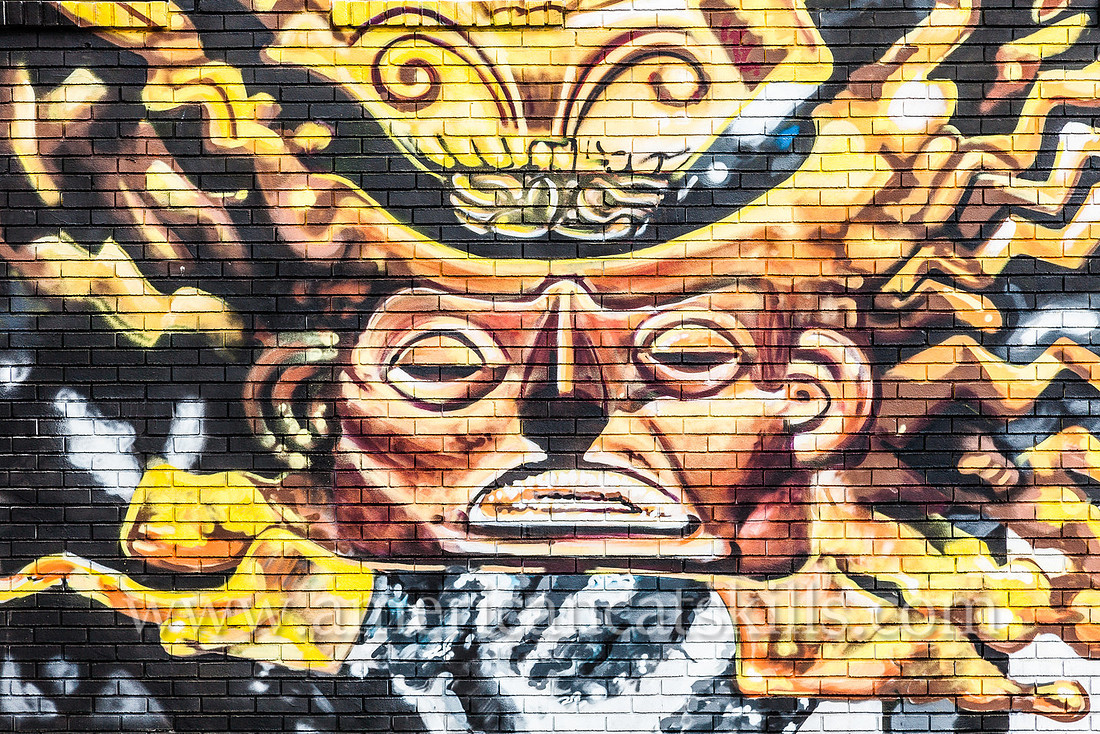The large scale, incredibly vibrant mural titled Anos de Soledad was created by artists Mata Ruda, Nanook and Lunar New Year in 2015 as part of the 6th annual O+ festival in Kingston.