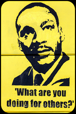 Located in Kingston, New York, this outdoor art tribute to the civil rights leader Martin Luther King Jr. features his famous quote: “What are you doing for others?”