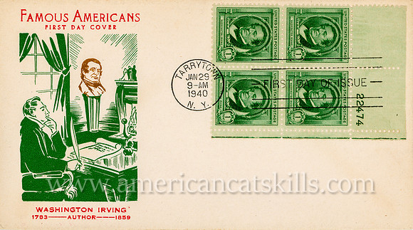 Washington Irving, Famous Americans, First Day Cover, January 29, 1940