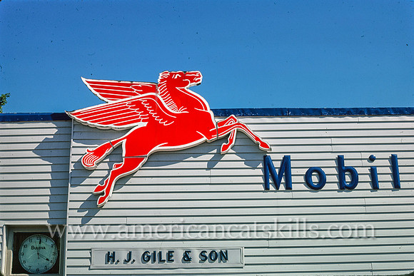 Gile & Son Mobil Gasoline sign, Main Street, Delhi, New York