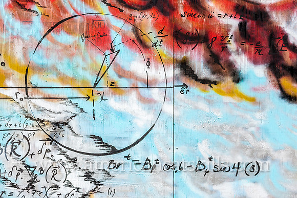 This interesting mural titled The Eye of Your Storm was created in 2015 by painter Kathleen Griffin in collaboration with government physicist Christos Kapetnakos.