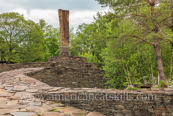 Photograph of Opus 40, an environmental bluestone sculpture located in Saugerties, New York.