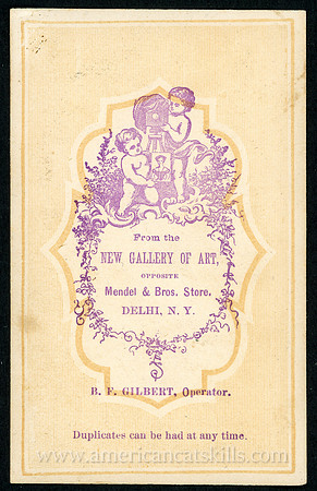 Logo for B. F. Gilbert, photographer at Delhi, New York.