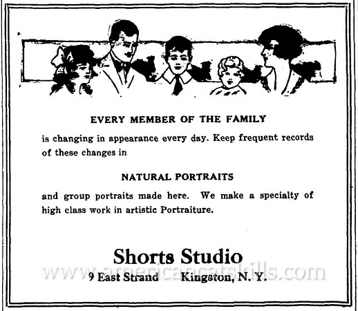 Lorenzo Short, succeeded by his daughter Belle Short, operated one of the longest running photographic studios in the history of Kingston, New York.