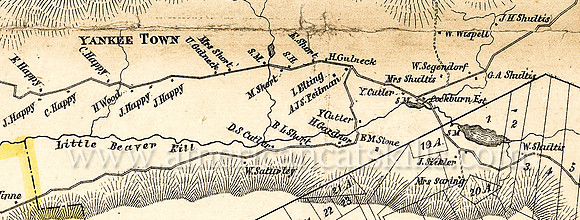 Map of Yankeetown, located in the town of Woodstock in Ulster County, New York