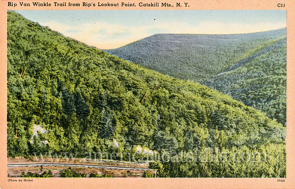 Rip Van Winkle Trail from Rip's Lookout Point, Catskill Mts., N.Y.