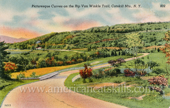 Picturesque Curves on the Rip Van Winkle Trail, Catskill Mts., N.Y.
