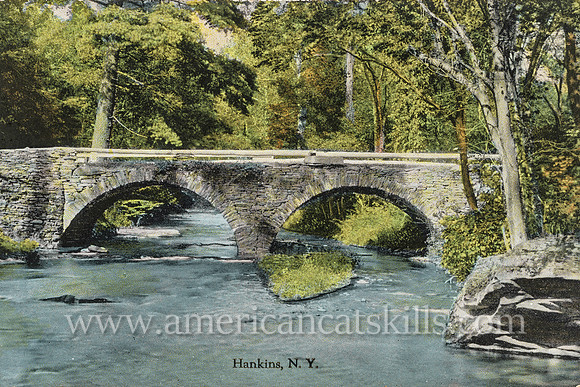 Vintage postcard of the Historic Stone Arch Bridge published by photographer Otto Hillig of Liberty, New York.