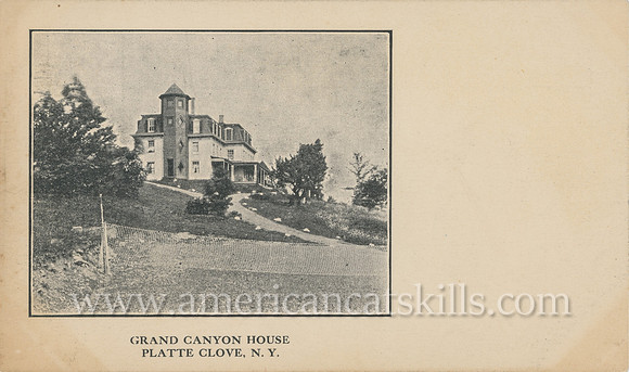 Vintage Catskills postcard depicting the former Grand Canyon House at wild Platte Clove in Greene County, New York.