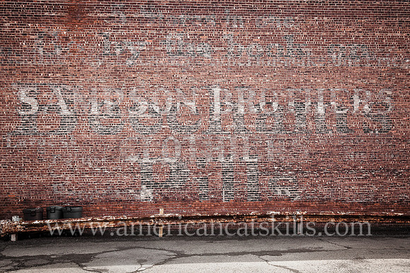 This fading ghost sign in the midtown section of Kingston advertises the once popular Sampson Brothers clothing store.