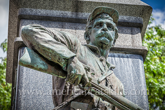 The Soldiers and Sailors Monument, located at City Hall in Kingston, honors those from Ulster County who served during the Civil War from 1861 to 1865.