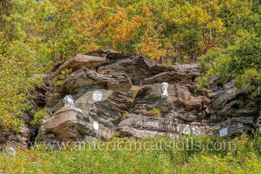 Pratt Rock Park, located just south of the village of Prattsville in Greene County, New York, is known for its Zadock Pratt carvings and its beautiful views of the Schoharie Valley.