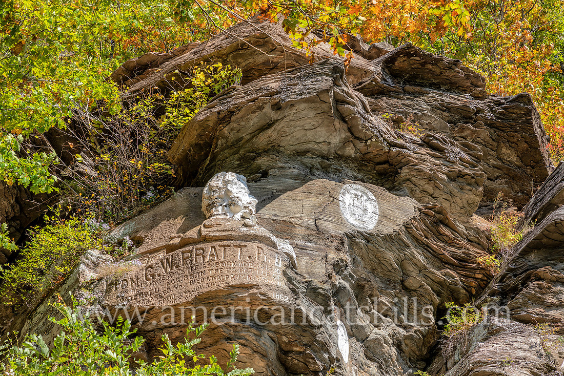 Pratt Rock Park, located just south of the village of Prattsville in Greene County, New York, is known for its Zadock Pratt carvings and its beautiful views of the Schoharie Valley.