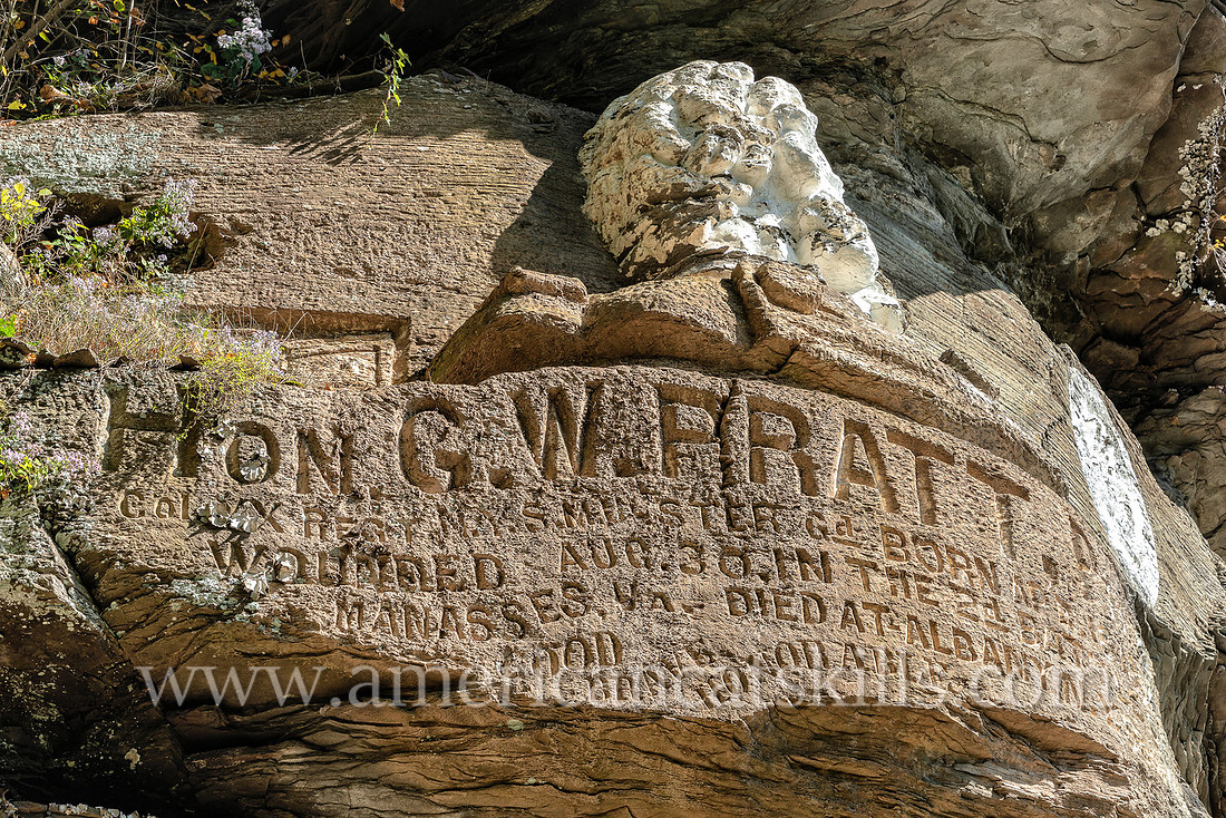 Pratt Rock Park, located just south of the village of Prattsville in Greene County, New York, is known for its Zadock Pratt carvings and its beautiful views of the Schoharie Valley.