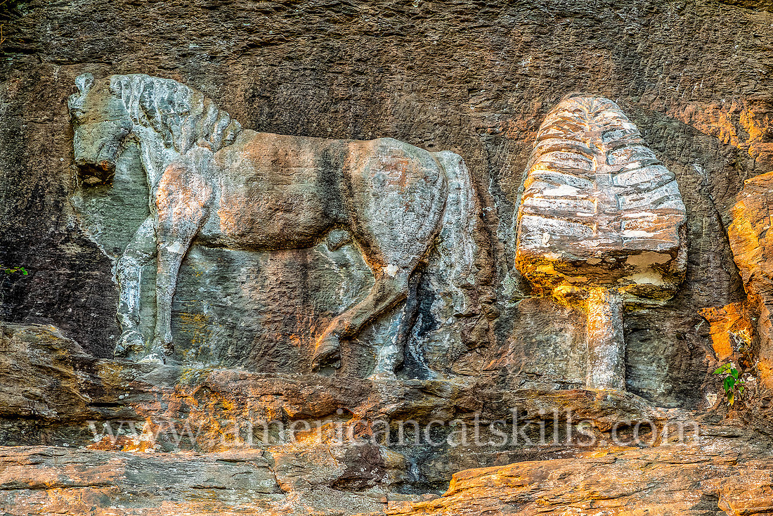 Pratt Rock Park, located just south of the village of Prattsville in Greene County, New York, is known for its Zadock Pratt carvings and its beautiful views of the Schoharie Valley.