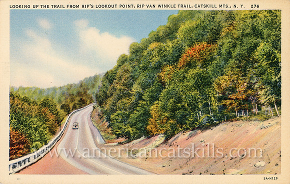 Looking up the Trail from Rip's Lookout Point, Rip Van Winkle Trail, Catskill Mts., N.Y.