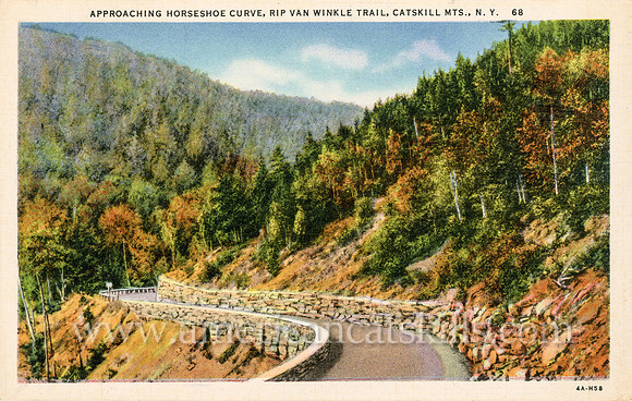 Approaching Horseshoe Curve, Rip Van Winkle Trail, Catskill Mts., N.Y.