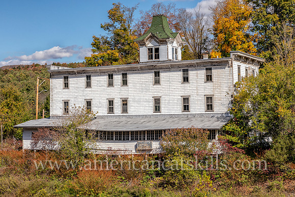 The now abandoned Lexington Hotel, originally known as the Monroe House, is pleasantly situated on the banks of the Schoharie Creek in the quaint hamlet of Lexington.