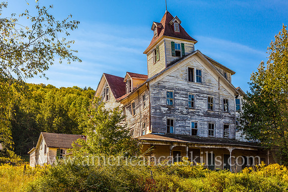 The abandoned Cold Spring House is located in the Catskills at Tannersville, Greene County, New York.
