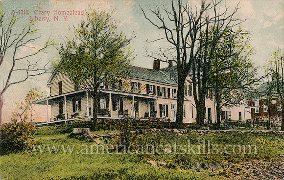 Vintage postcard titled "Crary Homestead, Liberty, N. Y." published by photographer Otto Hillig of Liberty, New York.