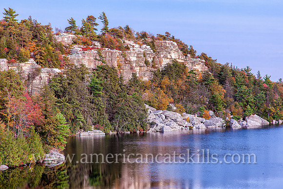 Lake Minnewaska is located high upon the Shawangunk Ridge at the Minnewaska State Park Preserve.