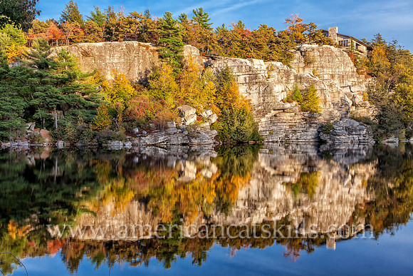 Lake Minnewaska is located high upon the Shawangunk Ridge at the Minnewaska State Park Preserve.