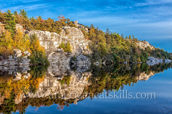 Lake Minnewaska is located high upon the Shawangunk Ridge at the Minnewaska State Park Preserve.