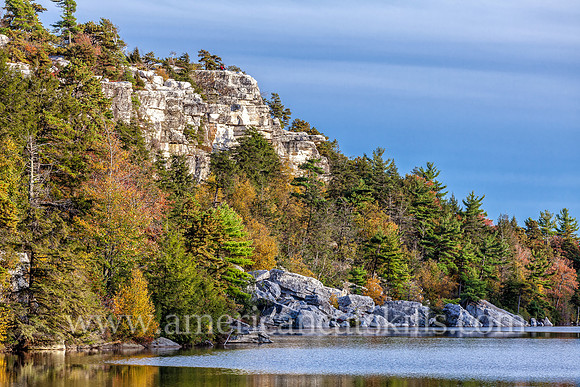 Lake Minnewaska is located high upon the Shawangunk Ridge at the Minnewaska State Park Preserve.