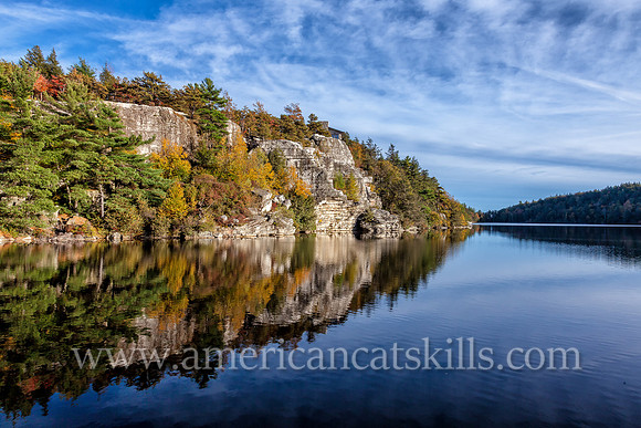 Lake Minnewaska is located high upon the Shawangunk Ridge at the Minnewaska State Park Preserve.