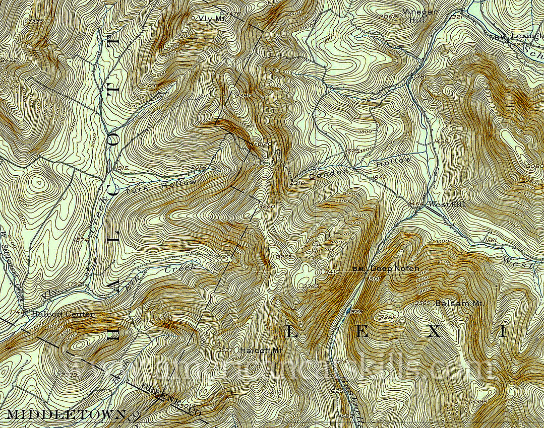Phoenicia, NY, 1:62,500 quad, 1900, USGS