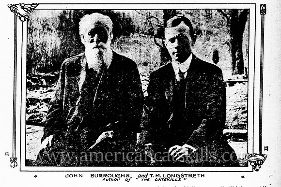 Noted authors John Burroughs and T. Morris Longstreth enjoying a quiet moment together.