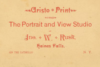 Aristo Print From The Portrait and View Studio of Jno. W. Rusk, Haines Falls, (On the Catskills), N. Y.
